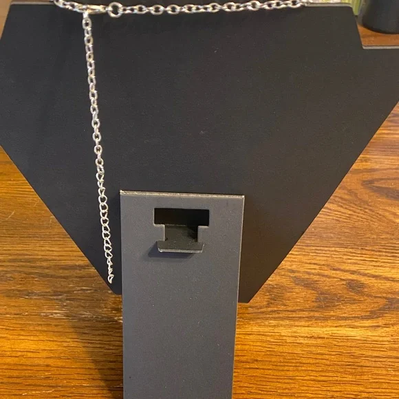 Floral Silver Necklace with Yellow & Orange Accents - Picture 3 of 3